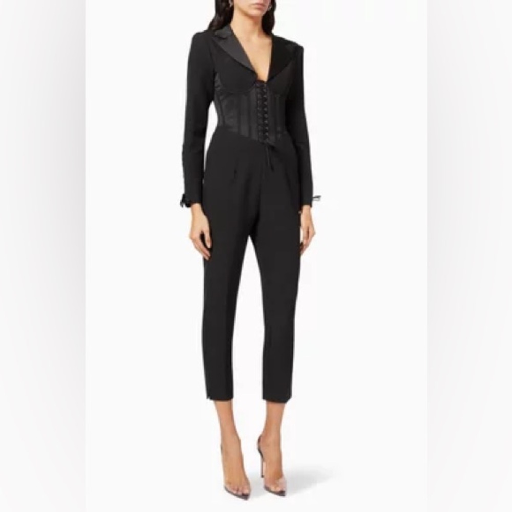Lavish Alice Black Corset Jumpsuit Size US 10